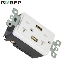 Electrical USB Charger Wall Outlet 20A Dual USB High Speed Fast Power Plug Socket 5VDC&4A Charging Port